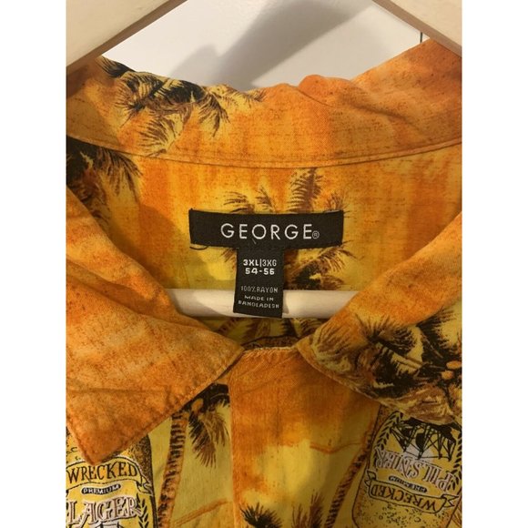 Wrecked Premium‎ Lager Print Men’s Sz 3XL George Hawaiian Shirt - Picture 2 of 7